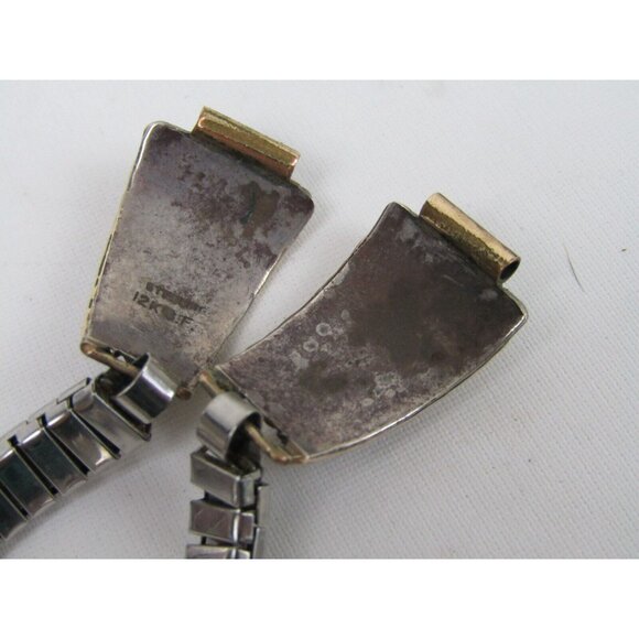 VTG Sterling Silver 12kt Gold F Womens Southwestern Turquoise Coral Watch Band - Picture 6 of 10